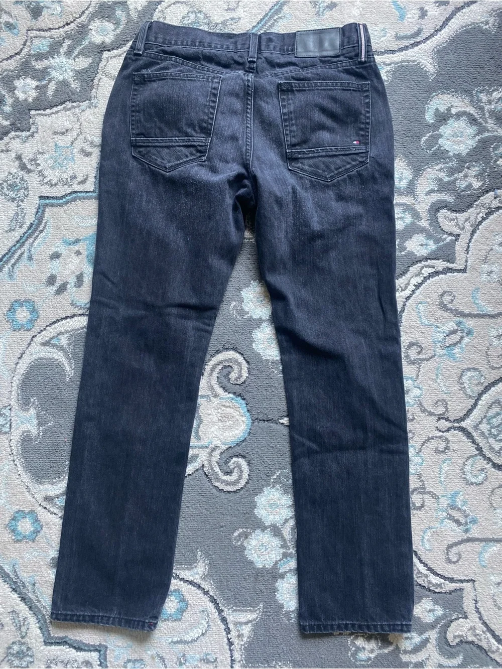Tommy Hilfiger Men's Dark Black Slim Straight Jeans 32x32